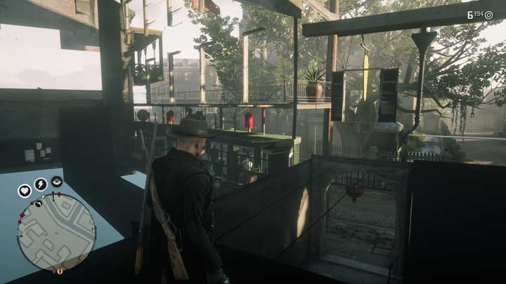 Saint Denis seen through a glitched building in RDR2 Online